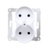SIMON 54 Gniazdo podwójne bez uziemienia z przesłonami do ramek NATURE zaciski śrubowe białe DG2MZN.01/11 KONTAKT SIMON