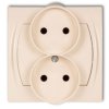 LOGO Gniazdo podwójne do ramki poziomej bez uziemienia (przesłony torów prądowych) beżowy 1LGPR-2p KARLIK