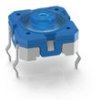 Short-stroke pushbutton, 1 Form A (N/O), 100 mA/35 V, unlit , actuator (blue, L 1.33 mm), 3.3 N, THT, 1.14.108.502/0000