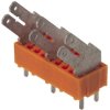PCB terminal, 2 pole, pitch 10 mm, AWG 24-14, 15 A, faston plug, orange, 9512090000