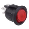 Red 12V illuminated On-Off 20mm Round Rocker Switch DPST 20A R13-244B-02