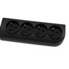 Rozgałęźnik do przedłużacza 4-gniazda z/u czarny GN-40-2