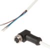 Kabel konfekcjonowany jednostrony M8 żeńskie 3pin kątowe wolny koniec przewodu 3x0,34mm z kablem 5m 60V -20-150 stC IP67 VK50H07
