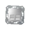 Simon 82 Pokrywa 2x gniazdo RJ45 płaska z żaluzjami (moduł) aluminium 82006-93