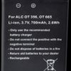 700 mAh, Li-Ion for ALCATEL 2010D