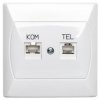 AKCENT Gniazdo teleinformatyczne RJ45 + RJ11 białe GPKT-A/F/00