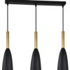Lampa wisząca SOLIN z trzema stylowymi kloszami na listwie czarno złota LP-181/3L BK/GD Light Prestige