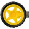 Yellow wheel and motor for robotic projects