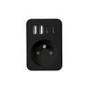 Rozgałęźnik elektryczny R-1 1gn. z.u. + 2xUSB + 2xUSB-C czarny / Lx9605