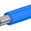 Screw-clamping adapter, 4 mm plug, spreadable to 4 mm socket, blue, CAT II, 24.0163-23
