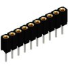 Socket header, 10 pole, pitch 2 mm, straight, black, BLY 1 10