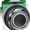 Pushbutton, unlit, 1 Form A (N/O), black, front ring metal, mounting Ø 30 mm, 9001KR1BH5