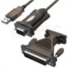 Kabel adapter Konwerter szeregowy kabel USB 1.1 A / RS-232 (D-Sub 9-pin) z adapterem DB9F/DB25M 1,4m UNITEK Y-105A