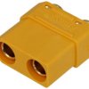 Gniazdo; zasilające DC; XT90PB-F; 2 tory; proste; przewlekany (THT); żółty; PCB; 40A; 500V; poliamid (PA); mosiądz; Amass