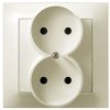 IMPRESJA Gniazdo podwójne bez uziemienia z ramką ecru GP-2Y/27 OSPEL