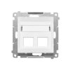 SIMON 55 Pokrywa gniazd teleinformatycznych na Keystone skośna podwójna z polem opisowym biały mat TKP2S.01/111 KONTAKT SIMON