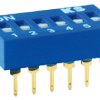 Przełącznik DIP 4-pozycyjny 4PST do druku 100 mA (liniowy), 25 mA (impulsowy) -40 → +85°C