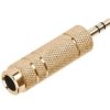 Przejściówka wtyk Jack 3,5mm stereo na gniazdo Jack 6,35mm stereo, metal gold