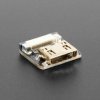 Adafruit DIY HDMI Cable Parts - Straight Mini HDMI Socket Adapter
