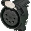 XLR panel socket, 5 pole, gold-plated, plastic, NC5FAH