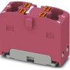 Distribution block, push-in connection, 0.14-2.5 mm², 4 pole, 17.5 A, 6 kV, pink, 1046618