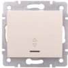 LOGI Łącznik schodowy z LED śrubowy 10AX 250V kremowy 021140103 25141