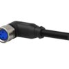 Sensor actuator cable, M8-cable socket, angled to open end, 3 pole, 5 m, PUR, black, 4 A, 2273009-3