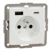 SEDNA DESIGN & ELEMENTS Gniazdo pojedyncze z uziemieniem z USB A+C 3A białe SDD111072 SCHNEIDER ELECTRIC