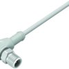 Sensor actuator cable, M12-cable plug, angled to open end, 3 pole, 5 m, TPE, gray, 4 A, 77 3727 0000 40403-0500