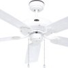 CasaFan CLASSIC OUTDOOR 132 WE-EW Flügel Kunststoff weiß Eiche Dekor Wentylator sufitowy 60 W (Ø x W) 132 cm x 345 mm bi