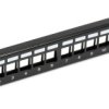 Patch Panel Pusty Rack 10 1U Na 12 Modułów Keystone Czarny