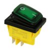 Przełącznik; klawiszowy (kołyskowy); KCD4-0111- 21_230BG; ON-OFF; 2 tory; zielony; podświetlenie neonówka 230V; zielony; bistabi