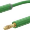 Measuring lead with (4 mm lamella plug, straight) to (4 mm lamella plug, straight), 0.5 m, green, PVC, 1.0 mm², 64.1071-05025
