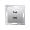 SIMON 54 Ładowarka 2 x USB (moduł) 2.1 A 5V DC 230V srebrny mat DC2USB.01/43 KONTAKT SIMON