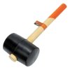 Młotek gumowy , czarny z drewnianą rączką 80 mm 1200 g (39-006)