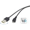 Renkforce RF-4096110 USB 2.0 A/Micro-B Cable 1.8m Reversible Gold Plated Black