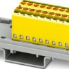 Distribution block, push-in connection, 0.14-2.5 mm², 17.5 A, 6 kV, yellow, 1046954