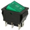 MK1012GP2 Przełącznik kołyskowy, zielony trzy położenia I-0-II, otw. 22x30mm