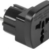 ZĹÄcze AC wtyk PL- gniazdo uniwersalne czarne QZ36-9