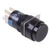 AB6M-M2PBC Black 16mm Momentary Round Push Button Switch IP65 DPDT
