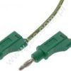 2114-200-GN Przewód z 2 wtykami prostymi Ø4mm z dodat. gn. 4mm, silikon 2,50 mm2, izolacja wzmocniona, dł. 200 cm, zielony, ELEC