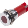 Lampka kontrolna do montażu panelowego 12V ac/dc, czerwona 16mm LED Chrom Końcówka lutownicza RS PRO