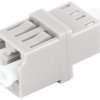 Fiber optic connector, LC socket to LC socket, OM1/OM2, multimode, ceramic, beige, BS07-60024
