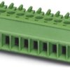 Socket header, 3 pole, pitch 3.81 mm, straight, green, 1827716