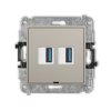 ICON Gniazdo podwójne 2xUSB A-A 3.0 bez pola opisowego taupe 60IGUSBBO-6 KARLIK