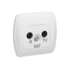 AKORD Gniazdo antenowe RTV-SAT końcowe białe tłumienie R TV 3.5dB SAT 1.8dB AAS/11 KONTAKT SIMON