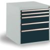 Manuflex SP1122.7016 Szafka BASETEC stacjonarna, wysokość użytkowa 500 mm z 5 szufladami, w kolorze antracytowym RAL 701