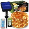 Girlanda Solarna Ogrodowa 200x LED Ozdobne Druciki 22m 3000K Ciepła + PILOT FILO LUMILED