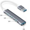 HUB USB 4XUSB 2.0/3.0 SILVER