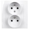 As Gniazdo Podwójne Z/U Z Niezamiennością Faz Białe Gp-2Gc/00
